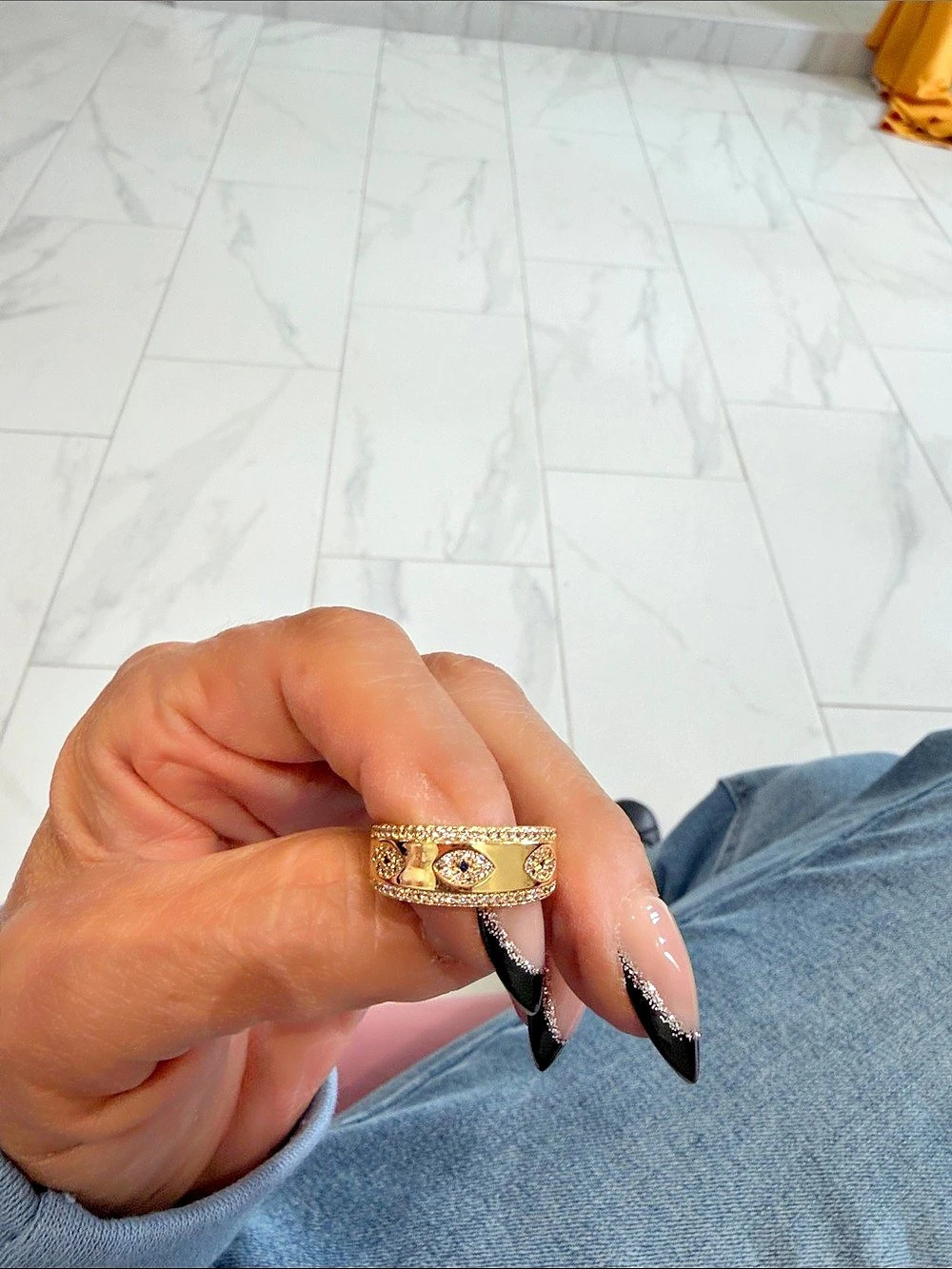 Gold Eye Motif Ring